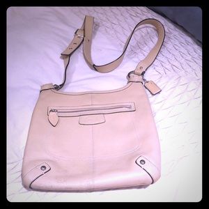 Textured Leather Coach Crossbody